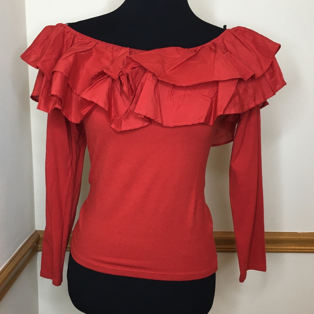 Off the shoulder ruffle top